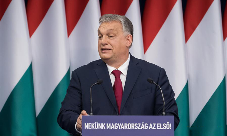Thủ tướng Viktor Orban phát biểu trong Thông điệp Liên bang hàng năm hôm Chủ Nhật. Ảnh: Xinhua.